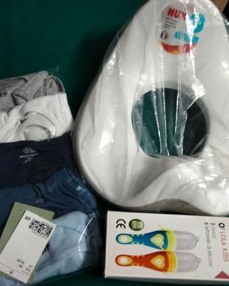 kit set lotto baby copriwater wc body e tettarelle
