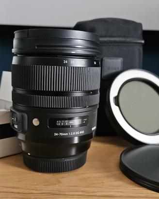 Sigma 24-70mm f/2.8 Art Canon + Dock + Filtro GOBE