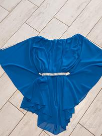 Tunica blu con strass