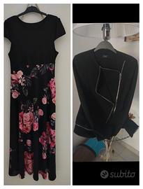 Set elegante donna M/42 • vestito lungo floreale