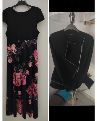 Set elegante donna M/42 • vestito lungo floreale
