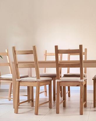 Tavolo allungabile con 6 sedie IKEA