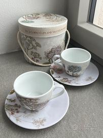 Set 2 Tazzine Caffè con Piattini Botanica