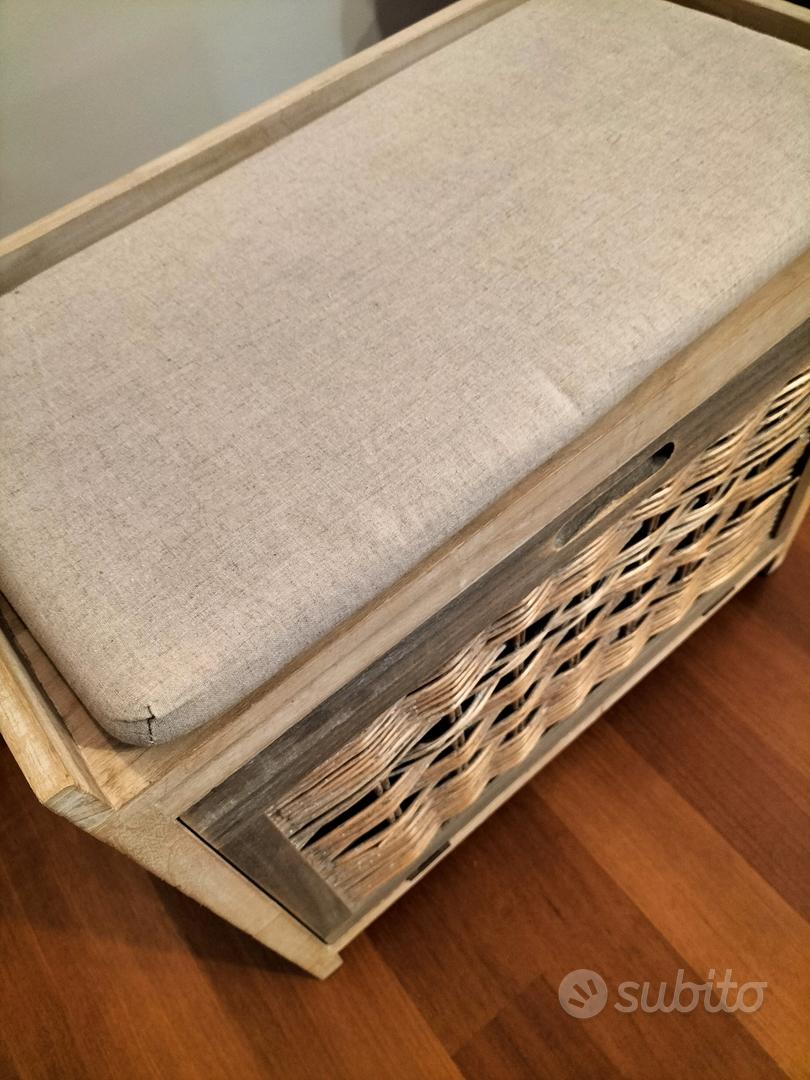 scarpiera pouf in legno shabby chic - Arredamento e Casalinghi In vendita a  Bari