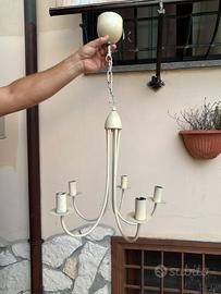 Lampadario shabby a 5 luci