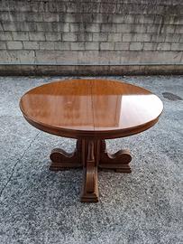 Tavolo Rotondo Allungabile in Legno Massello 