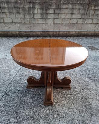 Tavolo Rotondo Allungabile in Legno Massello 