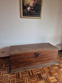 cassapanca baule vintage in legno