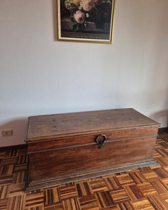 cassapanca baule vintage in legno