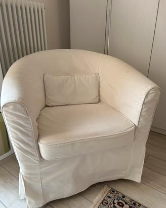 Poltrona Ikea  Tullsta  - Bianca con cuscino