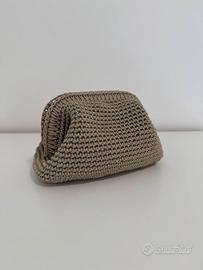 Borsa clutch sabbia uncinetto