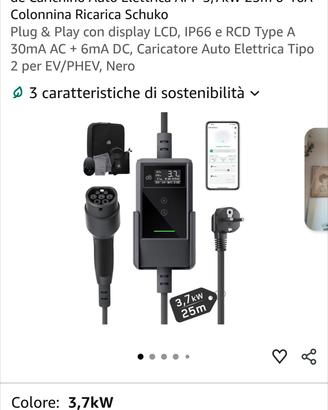 Caricabatterie Auto Elettrica Dè 25 metri shuko 