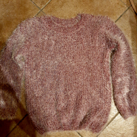 Maglione da donna color Rosso con rifiniture color