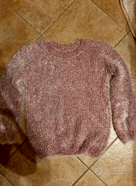 Maglione da donna color Rosso con rifiniture color