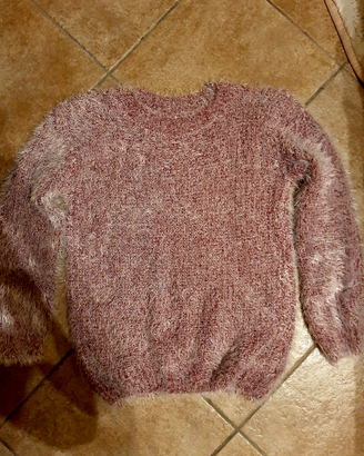 Maglione da donna color Rosso con rifiniture color