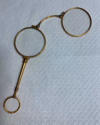 Antico Lorgnette (occhialini) in Metallo Dorato
