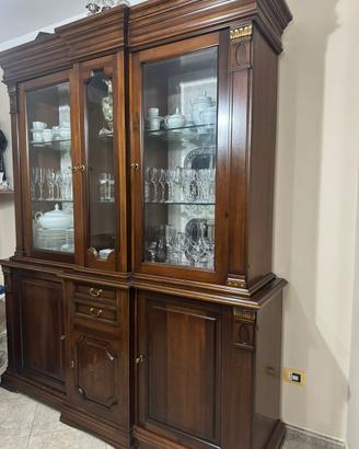 Credenza Vetrina Classica in Legno Massello