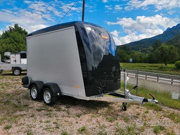 Carrello rimorchio auto furgonato in alluminio