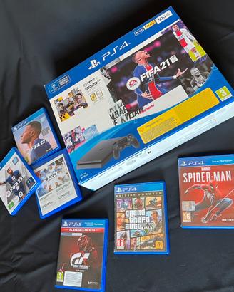 PS4 Slim 500GB + 1 DualShock + 6 Giochi