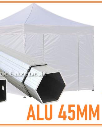 Gazebo 3x3 alluminio 45mm con 4lati fiera box new