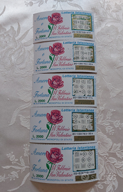 Amore e Fortuna n.5 biglietti gratta vinci 1995