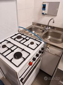 Cucina a gas 4 fuochi + lavabo 2 vasche