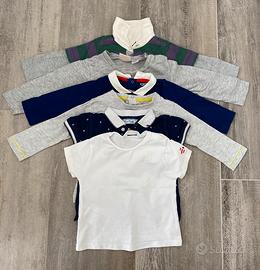 Set 6 t-shirt bambino 6-9 mesi maniche