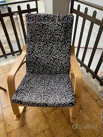 Sedia a dondolo in tessuto