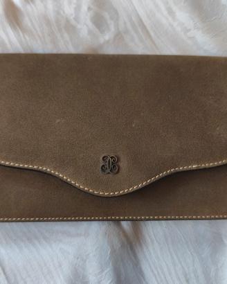Pochette Vintage scamosciata colore tortora 