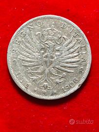 1 lira argento aquila araldica 1906