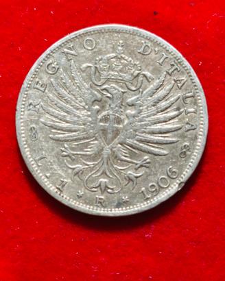 1 lira argento aquila araldica 1906