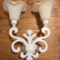 Applique ottone giglio Firenze bianco/oro shabby