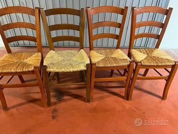 4 sedie LEGNO & PAGLIA