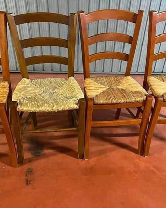 4 sedie LEGNO & PAGLIA