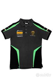 Polo grigio verde nera Lamborghini Squadra Corse