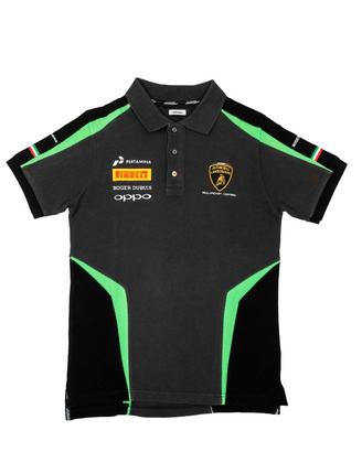 Polo grigio verde nera Lamborghini Squadra Corse