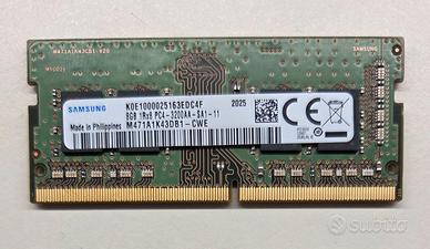 RAM Samsung 8GB DDR4 3200MHz SODIMM - Nuova