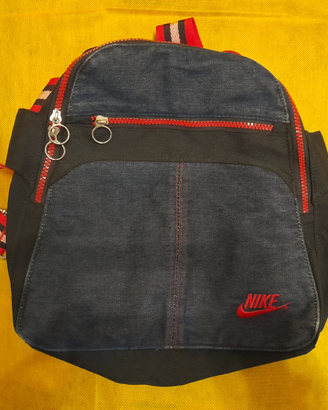 NIKE zainetto jeans con cerniere rosse anni 90