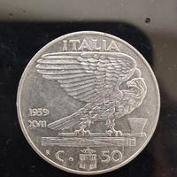 Moneta 50 centesimi anno 1939