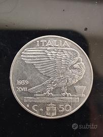 Moneta 50 centesimi anno 1939