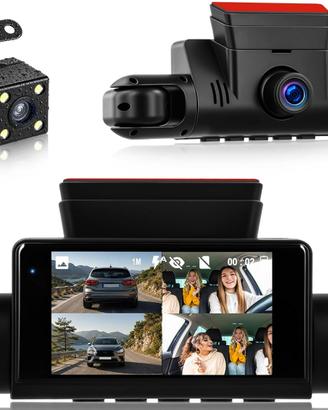 Dash Cam Auto 4 Telecamere 360° Visione Notturna