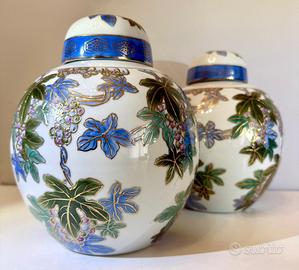 Ginger jar - Coppia vasi ceramica bianca cinesi