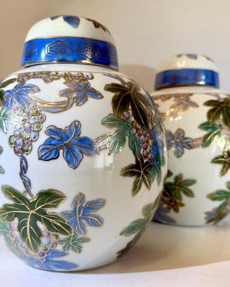 Ginger jar - Coppia vasi ceramica bianca cinesi