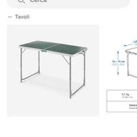 Tavolo campeggio più sedie