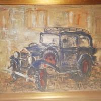 Quadro dipinto a mano su base legno autond epoca