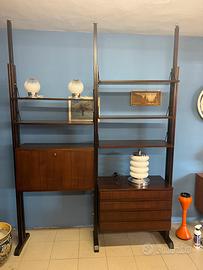 Libreria anni 70 cielo terra in palissandro