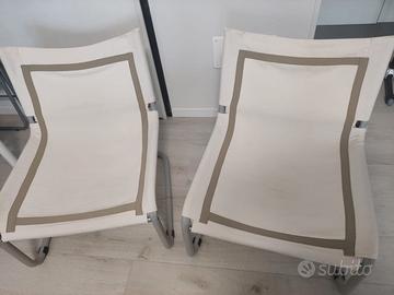 2 Poltrone vintage con seduta rifatta recentemente