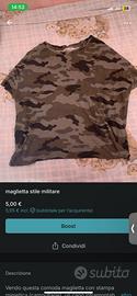 maglietta stile militare