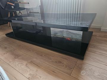 Tavolino salotto in cristallo e acciaio MINOTTI