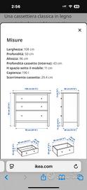 cassettiera ikea Hemnes 3 cassettiera bianca